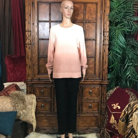 LOFT 100% Cotton Canyon Rose Ombre Sweater - Picture 4 of 13
